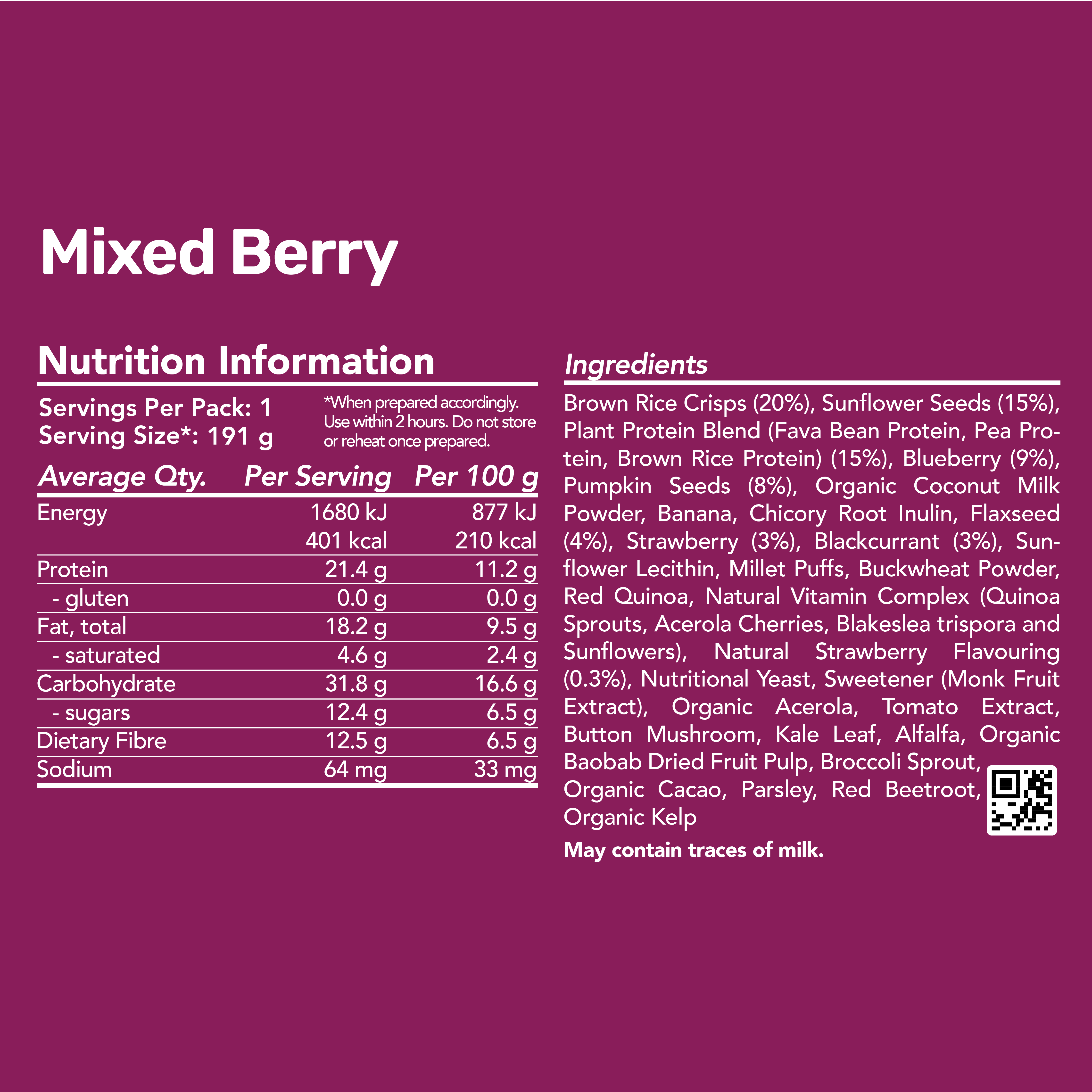 Original Breakfast - Mixed Berry / 400 kcal (8 Pack)