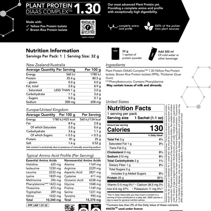 Plant DIAAS Complex 1.30 - Unflavoured / 15x Single Serves