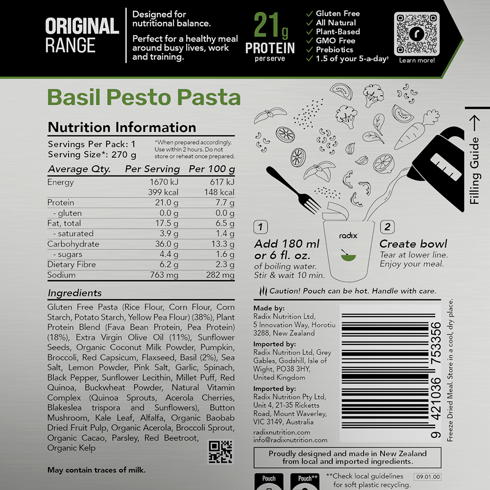 Ultra Meal - Basil Pesto Pasta / 800 kcal (6 Pack)